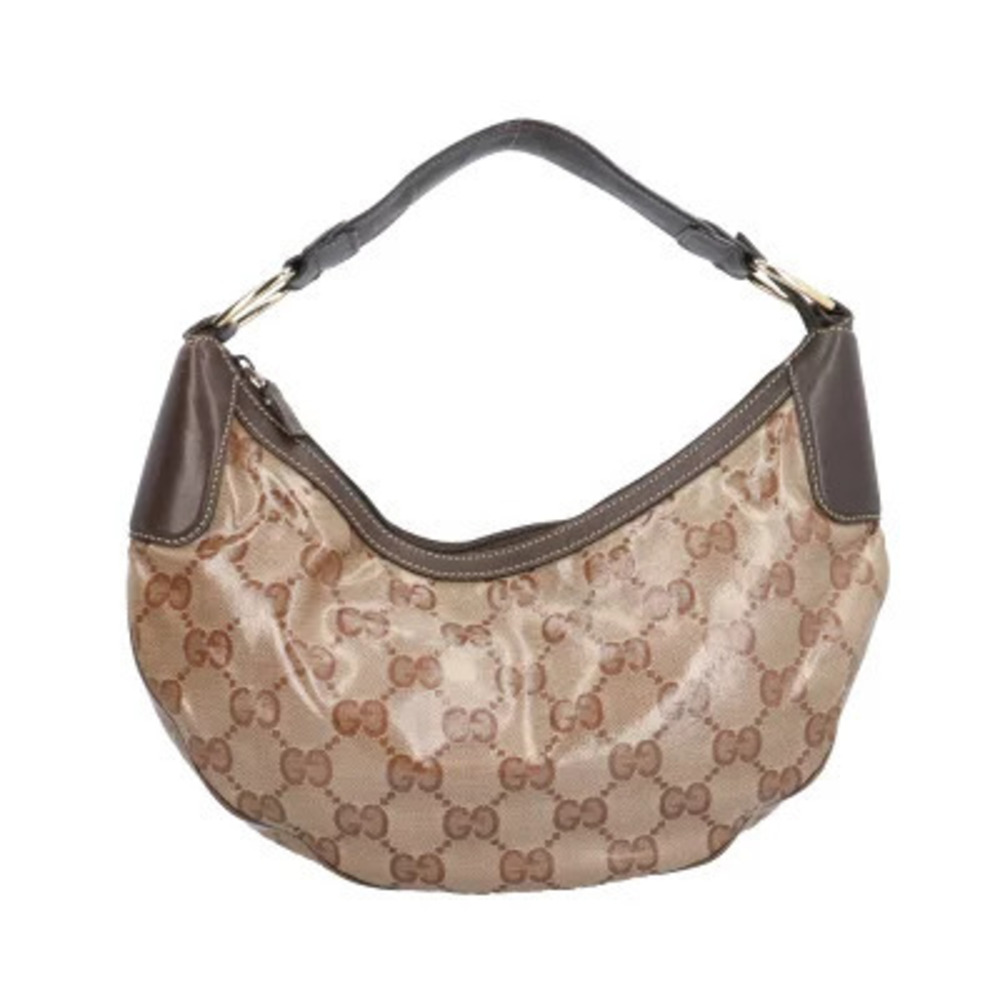 Gucci GG Crystal Shoulder Bag Canvas Beige Cream
